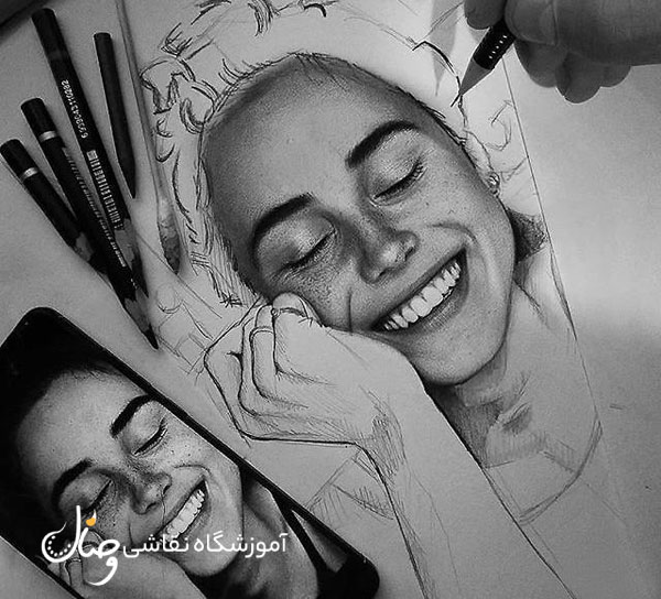 نقاشی حرفه ای سیاه قلم