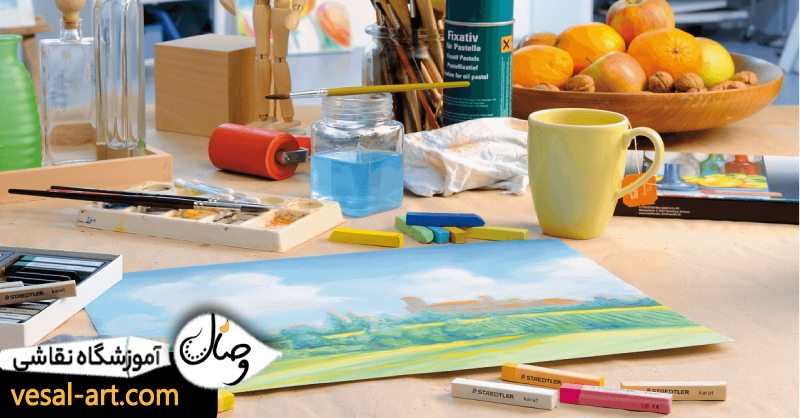 سطوح آموزش کلاس نقاشی با پاستل در آموزشگاه آتلیه وصال
